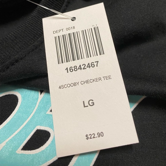 Scooby Doo Checkered Juniors T Shirt Black Size L NEW NWT - Picture 12 of 12